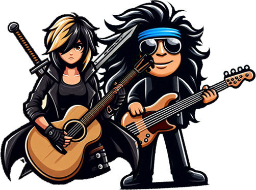Bass and Blades cartoon art
